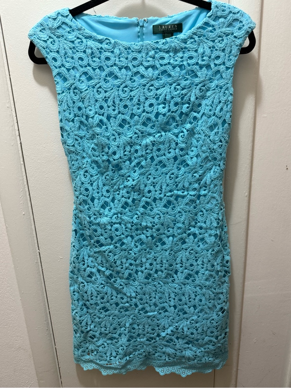 Lauren Ralph Lauren Turquoise Lace Midi Dress